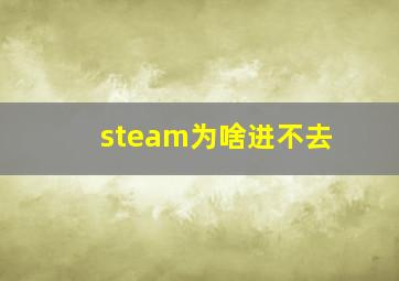 steam为啥进不去