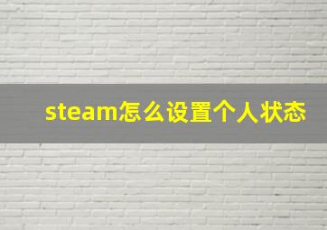 steam怎么设置个人状态