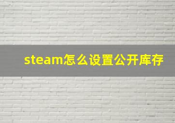 steam怎么设置公开库存