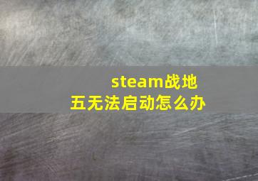 steam战地五无法启动怎么办