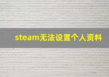 steam无法设置个人资料