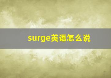 surge英语怎么说