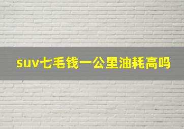 suv七毛钱一公里油耗高吗