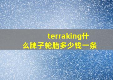 terraking什么牌子轮胎多少钱一条