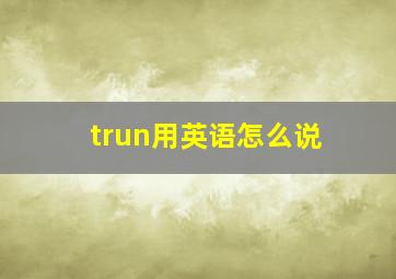 trun用英语怎么说