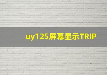 uy125屏幕显示TRIP