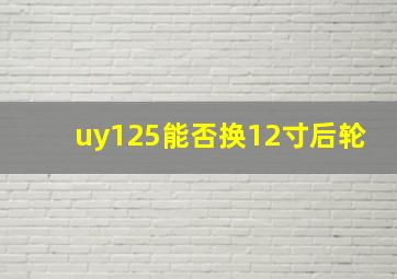 uy125能否换12寸后轮