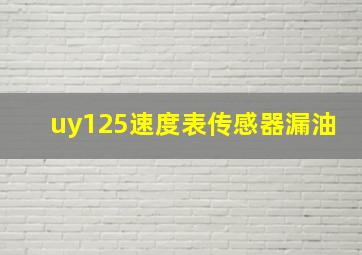 uy125速度表传感器漏油