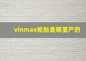 vinmax轮胎是哪里产的