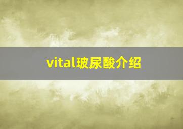 vital玻尿酸介绍