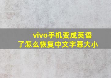 vivo手机变成英语了怎么恢复中文字幕大小