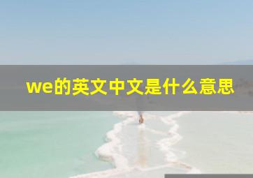 we的英文中文是什么意思