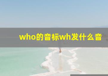 who的音标wh发什么音