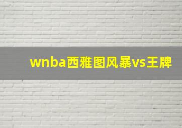 wnba西雅图风暴vs王牌