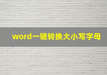 word一键转换大小写字母