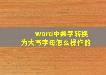 word中数字转换为大写字母怎么操作的