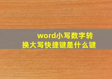 word小写数字转换大写快捷键是什么键