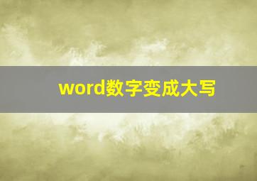 word数字变成大写