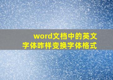 word文档中的英文字体咋样变换字体格式