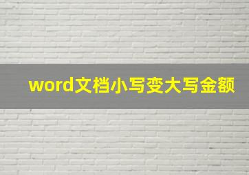 word文档小写变大写金额