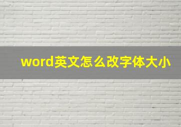 word英文怎么改字体大小