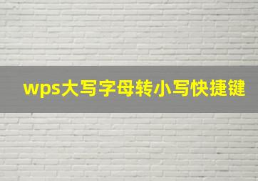 wps大写字母转小写快捷键