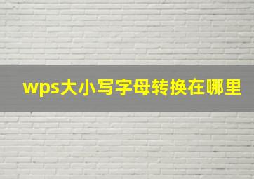 wps大小写字母转换在哪里