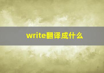 write翻译成什么