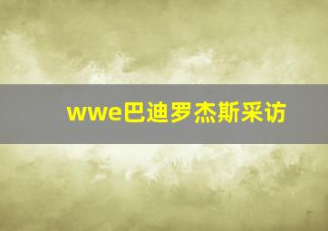 wwe巴迪罗杰斯采访