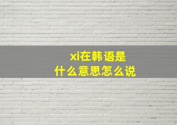 xi在韩语是什么意思怎么说