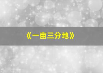 《一亩三分地》