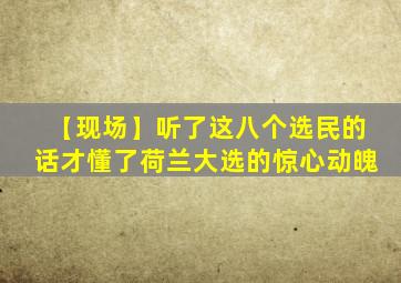 【现场】听了这八个选民的话才懂了荷兰大选的惊心动魄