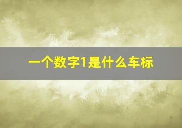 一个数字1是什么车标