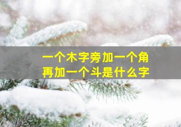 一个木字旁加一个角再加一个斗是什么字