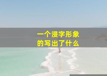 一个浸字形象的写出了什么