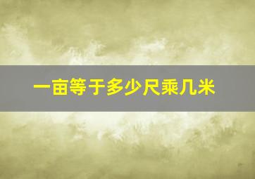 一亩等于多少尺乘几米