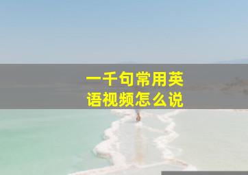 一千句常用英语视频怎么说