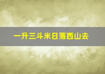 一升三斗米日落西山去