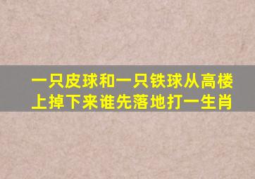 一只皮球和一只铁球从高楼上掉下来谁先落地打一生肖