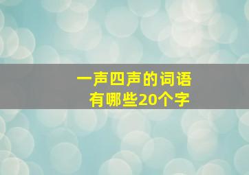 一声四声的词语有哪些20个字