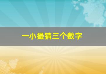 一小撮猜三个数字