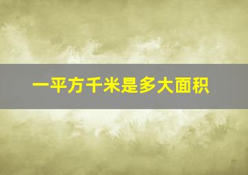 一平方千米是多大面积