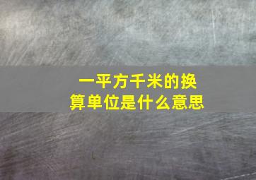 一平方千米的换算单位是什么意思