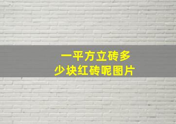 一平方立砖多少块红砖呢图片