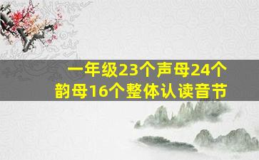 一年级23个声母24个韵母16个整体认读音节