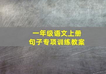 一年级语文上册句子专项训练教案