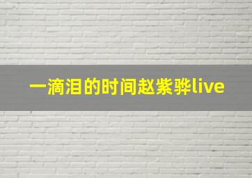 一滴泪的时间赵紫骅live