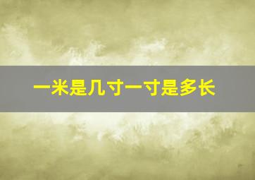 一米是几寸一寸是多长