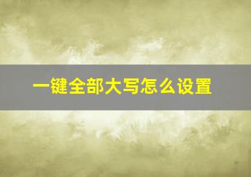 一键全部大写怎么设置