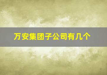 万安集团子公司有几个